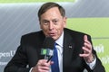 Former CIA Director and retired US General David H. Petraeus speaks at a special event of the Kyiv Security Forum, Kyiv