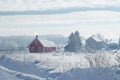 Former English School of the Eaton Community in Estrie on a cold winter day in Canada