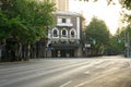 The former French concession with Platanus trees near Huaihai Road in the morning in Shanghai,