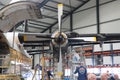 Former Golden Knights F27 Fokker Friendship aircraft at hangar at Lelystad Airport