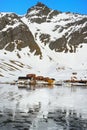 Former Grytviken whaling station, King Edward Cove, South Georgia, Antarctica Royalty Free Stock Photo