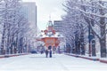 Former Hokkaido Government Office in winter Sapporo Japan