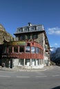 Former hotel with a restaurant on the pass road Rohne glacier