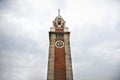 Former Kowloon-Canton Railway Clock Tower in Tsim Sha Tsui city at Kowloon island in Hong Kong, China Royalty Free Stock Photo