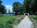 Former lakefront home and garden of author Stephen Leacock Royalty Free Stock Photo