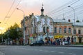 Former metochion of Yugskoy Dorofeeva desert at sunset, Rybinsk, Russia