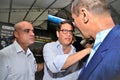 Former minister Ricardo Salles greets voters at the Opening Ceremony of Nova Dutra`s new concession contract