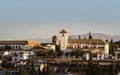 The former Moorish residential district of Albaicin with the Mirador de San Nicolas and the church of San Nicolas in Granada,