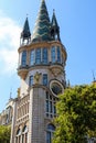 Former National bank building with famous unique astronomical clock tower on Europe square in Batumi, Georgia Royalty Free Stock Photo