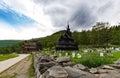 Former Parish Church And Borgund New Church In The Summer Of June 2019, Overcast Sky