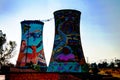 Former powerplant, cooling tower, now is place for BASE jumping Royalty Free Stock Photo