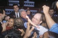 Former President Bill Clinton shakes hands at a Presidential rally for Gore/Lieberman on November 2nd of 2000 in Baldwin Hills, Ca