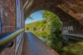 Former railway bridge with a possibility to walk via a steel deck into the Frontenpark Royalty Free Stock Photo