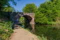 Former railway bridge with a possibility to walk via a steel deck into the Frontenpark Royalty Free Stock Photo