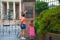 Woman and child visit the Governors Mansion in Little Rock Arkansas