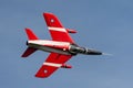 Former Royal Air Force RAF 1950`s era Folland Gnat T Mk.1 jet trainer aircraft G-RORI XR538 of the Gnat Display Team.