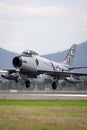 Former Royal Australian Air Force RAAF Commonwealth Aircraft Corporation CA-27 Sabre F-86 Sabre jet aircraft VH-IPN landing at