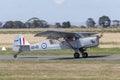 Former Royal Australian Air Force RAAF Taylorcraft Auster Mk.3 single engine light aircraft VH-MHT A11-49. Royalty Free Stock Photo