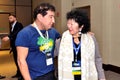 Former senator Magno Malta with pre-candidate Nise Yamaguchi backstage at CPAC Brasil