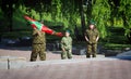 Former soldiers celebrating the Day of border guard