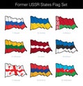 Former Soviet Union Waving Flag Set
