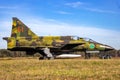 Former Swedish Air Force Saab 37 Viggen fighter jet at Kleine-Brogel Airbase. Belgium - September 14, 2019