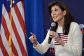 Former U.N. Ambassador Nikki Haley speaks at a campaign rally in Ringe, N.H. on Jan. 20, 2024.