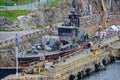 Formerly Swedish military warship - museum missile boat Ystad R142 on annual inspection at dry dock on Old wharf at Beckholmen.