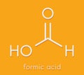 Formic acid molecule. Present in ant venom and in stinging nettle. Skeletal formula.