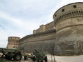 Formidable bastions of the fortress of San Leo, Italy, Europe