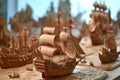 Formidable Battle wooden ship sea. Generate Ai Royalty Free Stock Photo