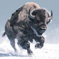 A formidable bison showcases its ninja skills