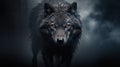 A Formidable Dark Gray Wolf Evokes Fear