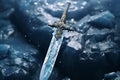 Formidable Powerful frozen sword. Generate Ai