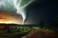 A formidable tornado, a vortex of immense strength and devastation