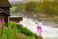 Formofossen waterfall, powerful river in Norway