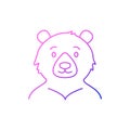 Formosan bear outline icon. Taiwanese endemic animal. Oriental custom. Asian item. Isolated vector illustration