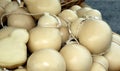 Forms of caciocavallo cheese typical of southern Italy in the da Royalty Free Stock Photo