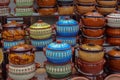 Large earthenware vessels in the traditional Bulgarian style. Royalty Free Stock Photo