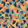 Forms in warm tones of orange yellow and teal against a dark Royalty Free Stock Photo