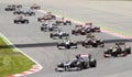 Formula 1 cars racing