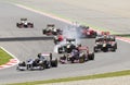 Formula 1 cars racing