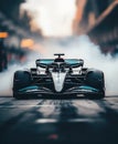 Formula 1 burn-out racing car on the track Royalty Free Stock Photo