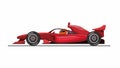 Formula 1 car and driver with halo aka head guard from side view concept in cartoon illustration vector on white background