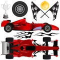 Formula car and objects vector