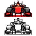 Formula car race front side view Royalty Free Stock Photo