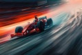 Formula 1 car racing on the circuit track while driving at high speed AIG44 Royalty Free Stock Photo