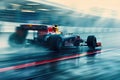 Formula 1 car racing on the circuit track while driving at high speed AIG44 Royalty Free Stock Photo