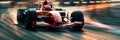 Formula 1 car racing on the circuit track while driving at high speed AIG44 Royalty Free Stock Photo