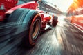 Formula 1 car racing on the circuit track while driving at high speed AIG44 Royalty Free Stock Photo